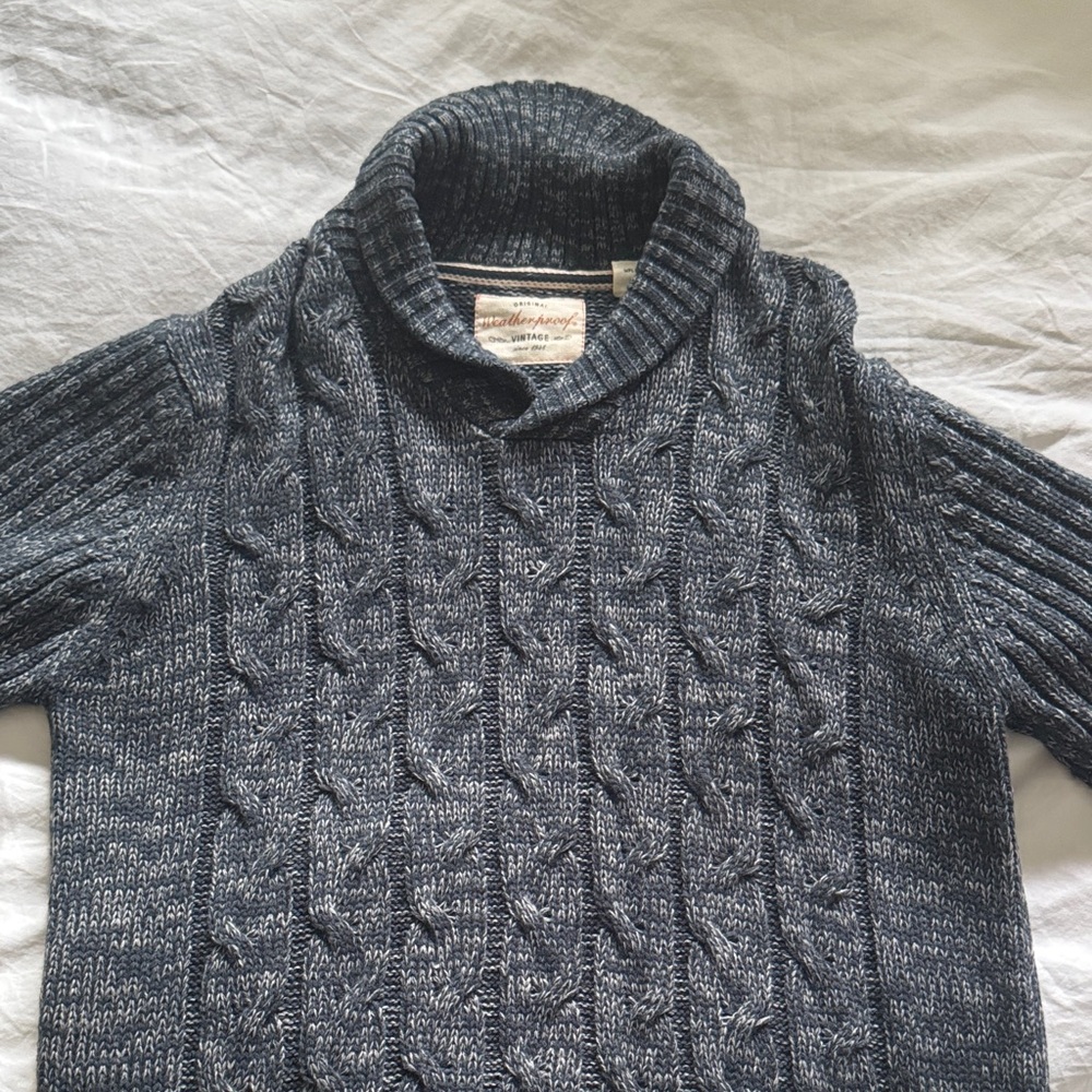 Weatherproof Gray Cable Knit Turtleneck Sweater